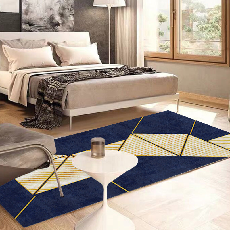 Grey Geometric Pattern Rug with Stripe Polyester Modern Rug Washable Anti-Slip Pet Friendly Area Rug for Living Room Clearhalo 'Area Rug' 'Modern' 'Rugs' Rug' 1780107