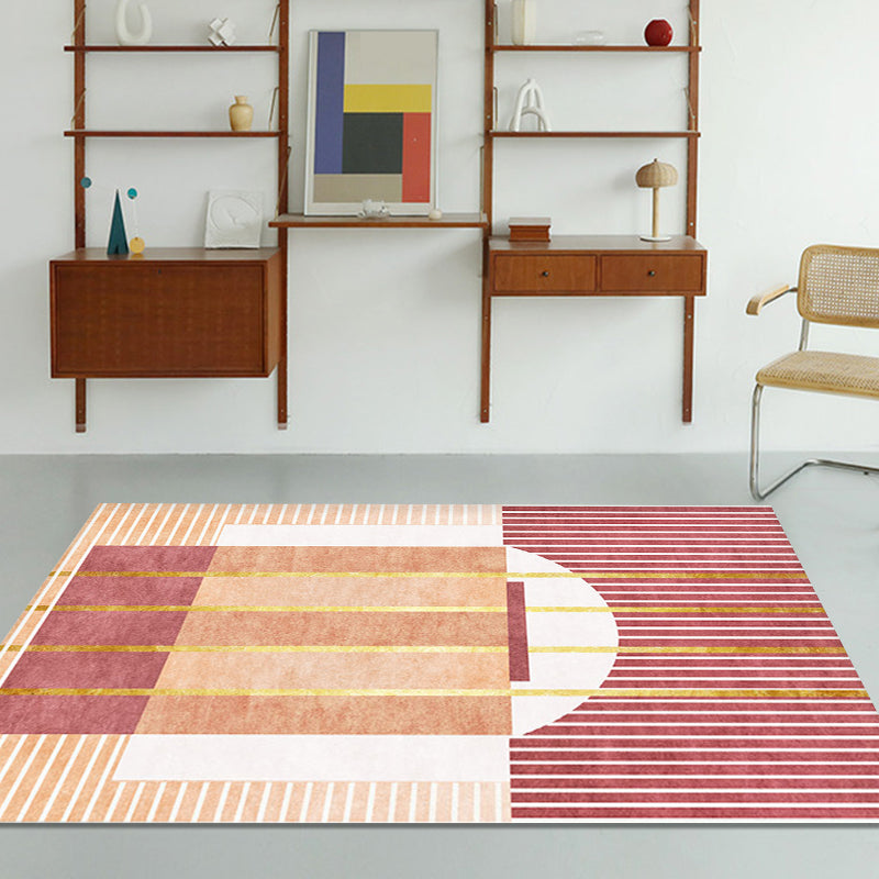 Novelty Geometric Pattern Rug with Stripe Grey and Green Polyester Rug Non-Slip Backing Washable Pet Friendly Carpet for Home Clearhalo 'Area Rug' 'Modern' 'Rugs' Rug' 1780158