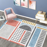 Multicolor Geometric Pattern Rug with Stripe Polyester Modern Rug Washable Anti-Slip Pet Friendly Area Rug for Living Room Clearhalo 'Area Rug' 'Modern' 'Rugs' Rug' 1780178