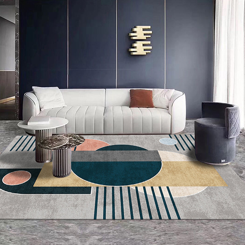 Multicolor Geometric Pattern Rug with Stripe Polyester Modern Rug Washable Anti-Slip Pet Friendly Area Rug for Living Room Clearhalo 'Area Rug' 'Modern' 'Rugs' Rug' 1780180