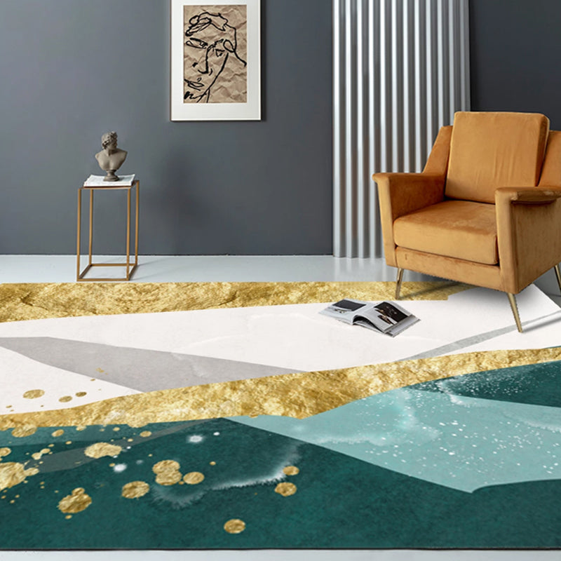 Fancy Multicolor Modernist Rug Polyester Watercolor Pattern Rug Washable Pet Friendly Non-Slip Carpet for Living Room Dark Green Clearhalo 'Area Rug' 'Modern' 'Rugs' Rug' 1780207