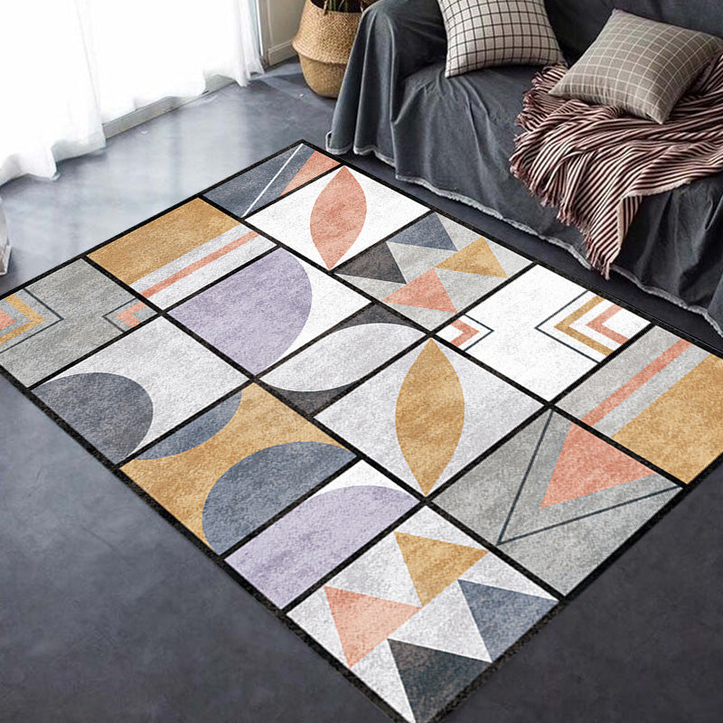 Multicolor Geometric Pattern Rug Polyester Modern Rug Washable Anti-Slip Pet Friendly Area Rug for Living Room Clearhalo 'Area Rug' 'Modern' 'Rugs' Rug' 1780224