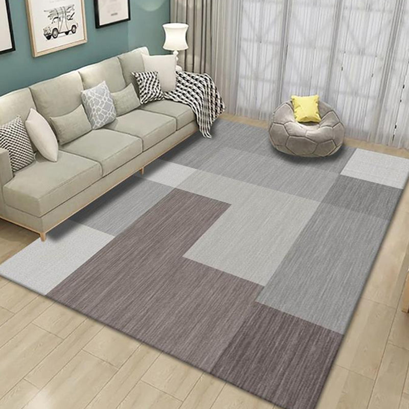 Creative Multicolor Modernist Rug Polyester Striped and Geometric Pattern Rug Washable Pet Friendly Non-Slip Carpet for Living Room Grey Clearhalo 'Area Rug' 'Modern' 'Rugs' Rug' 1780261