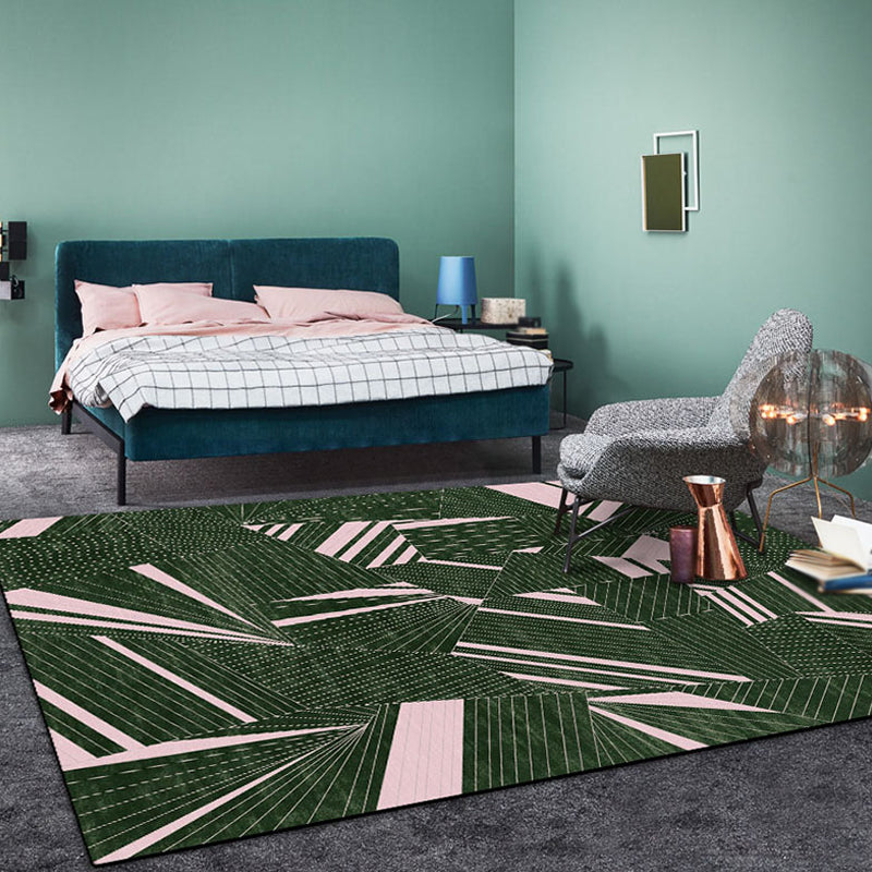 Modernist Ombre Pattern Rug Grey and Green Polyester Rug Non-Slip Backing Washable Pet Friendly Carpet for Home Dark Green Clearhalo 'Area Rug' 'Modern' 'Rugs' Rug' 1780321