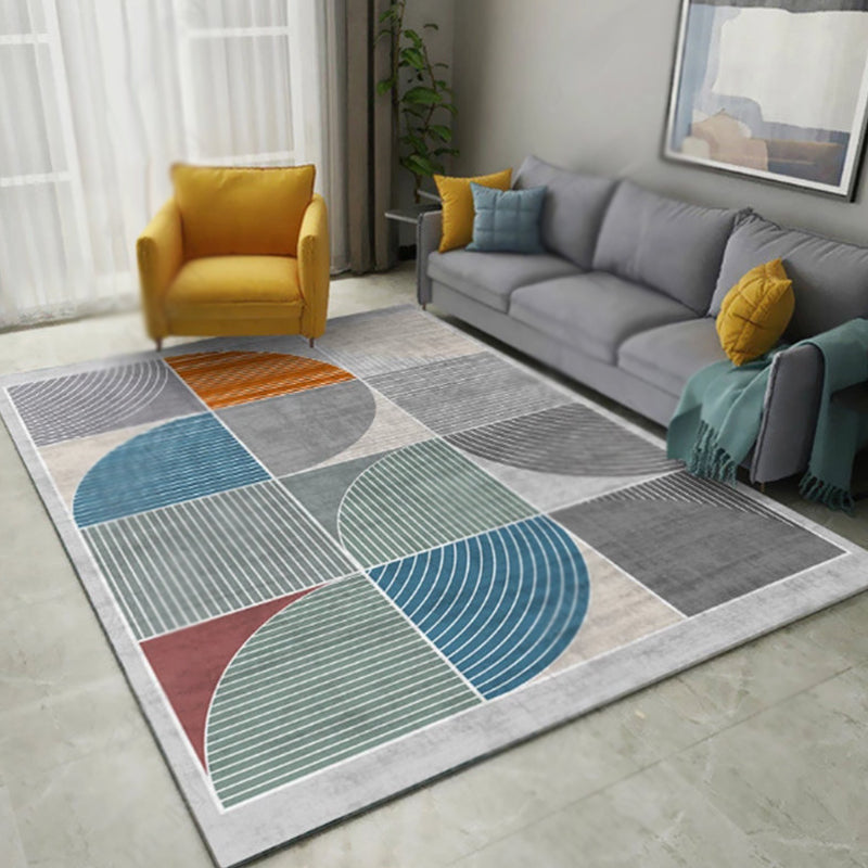 Stylish Multicolor Modernist Rug Polyester Geometric Pattern Rug Washable Pet Friendly Non-Slip Carpet for Living Room Dark Blue Clearhalo 'Area Rug' 'Modern' 'Rugs' Rug' 1780333