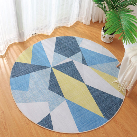 Contemporary Geometric Pattern Rug Multicolor Polyester Rug Non-Slip Backing Washable Pet Friendly Carpet for Bedroom Blue Clearhalo 'Area Rug' 'Modern' 'Rugs' Rug' 1780340