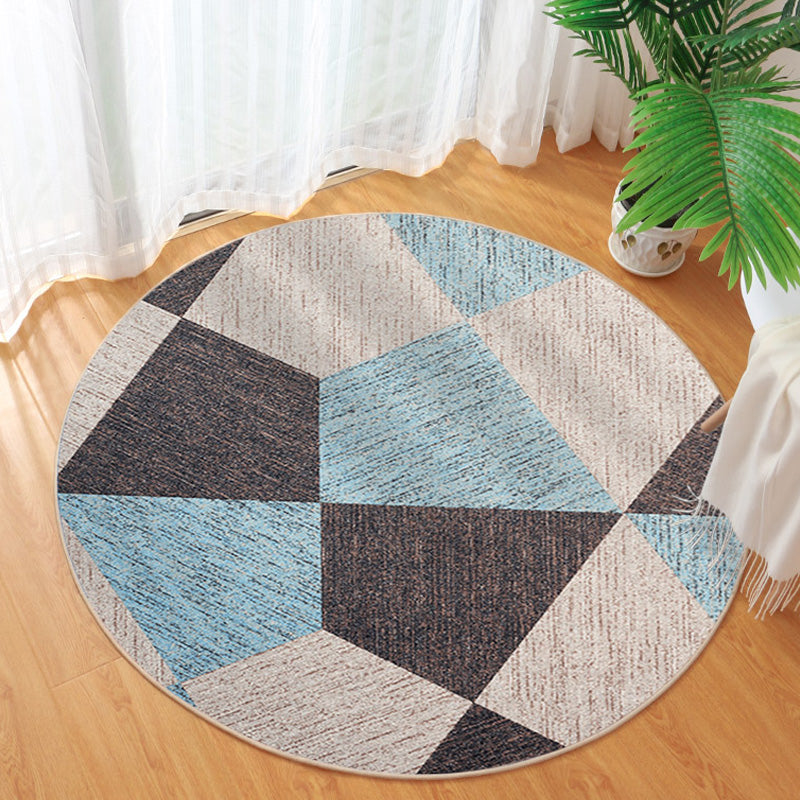 Contemporary Geometric Pattern Rug Multicolor Polyester Rug Non-Slip Backing Washable Pet Friendly Carpet for Bedroom Black Clearhalo 'Area Rug' 'Modern' 'Rugs' Rug' 1780346