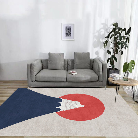 Navy Multicolor Mountain Pattern Rug Polyester Oriental Rug Washable Anti-Slip Pet Friendly Area Rug for Living Room Clearhalo 'Area Rug' 'Rug' 1780376