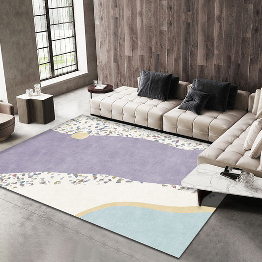 Purple Colorblock Rug Polyester Modern Rug Washable Anti-Slip Pet Friendly Area Rug for Living Room Clearhalo 'Area Rug' 'Rug' 1780389