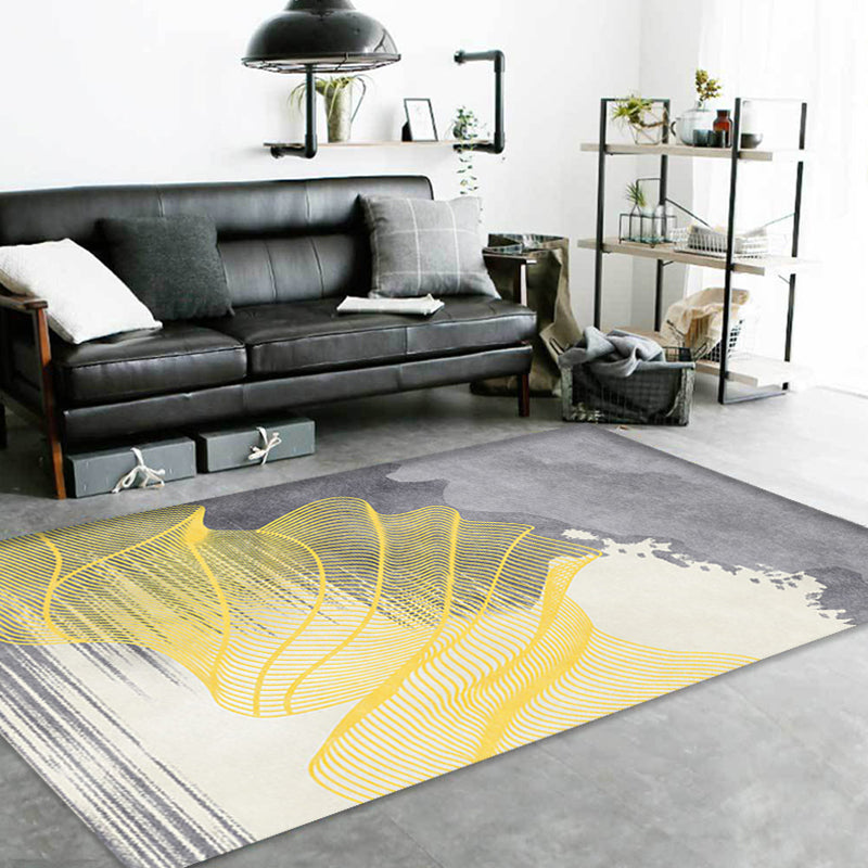 Unique Abstract Rug Contemporary Rug Polyester Washable Non-Slip Pet  Friendly Area Carpet for Living Room - Clearhalo