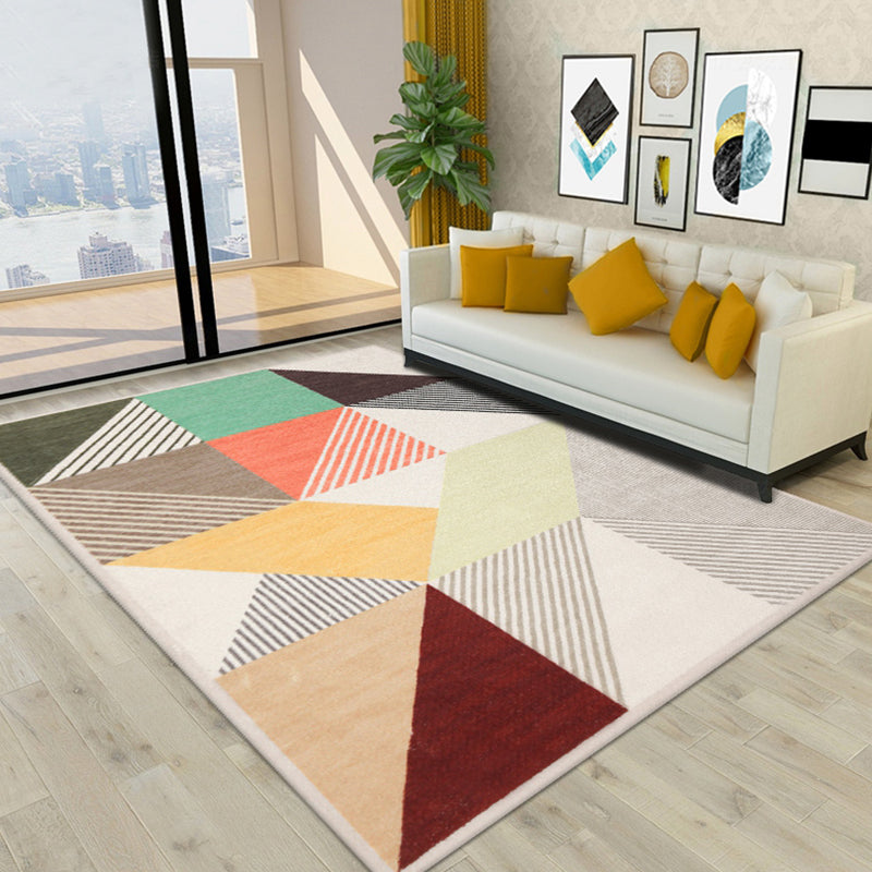 Multicolor Striped Pattern Rug Polyester Modern Rug Washable Anti-Slip Pet Friendly Area Rug for Living Room Green Clearhalo 'Area Rug' 'Modern' 'Rugs' Rug' 1780402