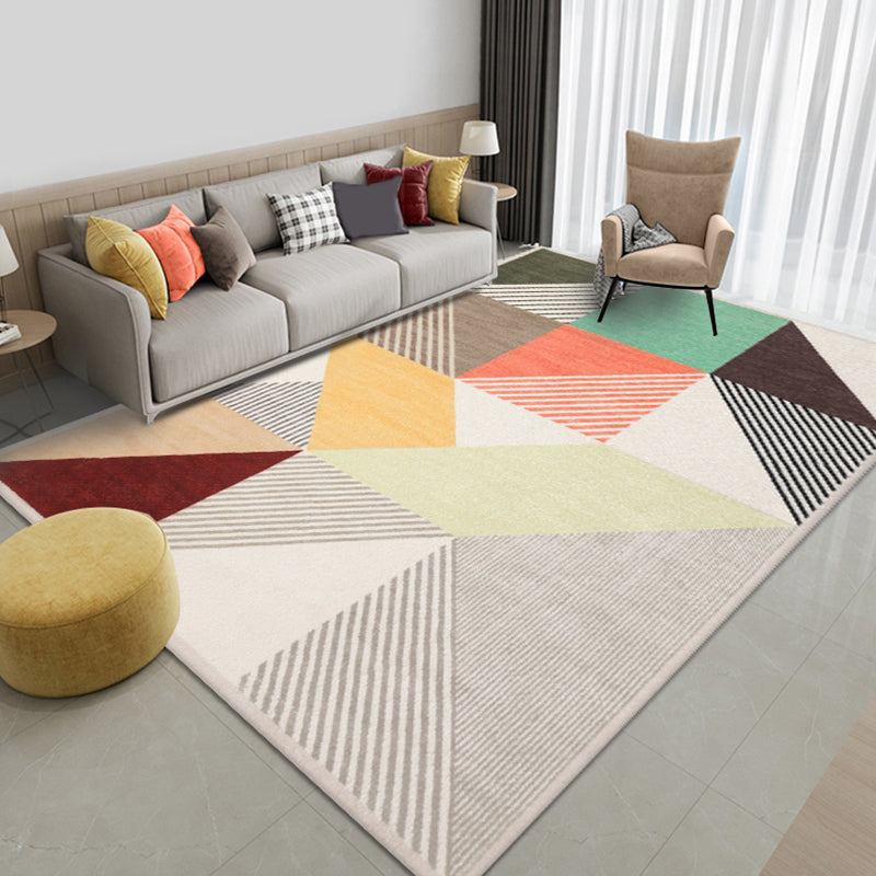 Multicolor Striped Pattern Rug Polyester Modern Rug Washable Anti-Slip Pet Friendly Area Rug for Living Room Clearhalo 'Area Rug' 'Modern' 'Rugs' Rug' 1780403