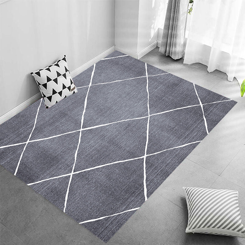 Creative Grey Modernist Rug Polyester Geometric Rug Washable Pet Friendly Non-Slip Carpet for Living Room Dark Gray Clearhalo 'Area Rug' 'Modern' 'Rugs' Rug' 1780418