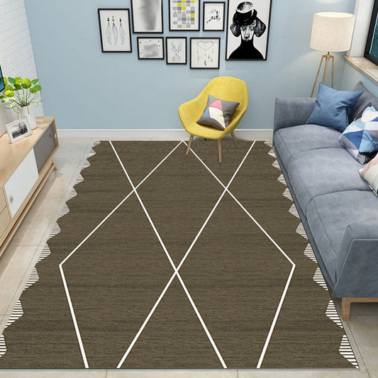 Creative Grey Modernist Rug Polyester Geometric Rug Washable Pet Friendly Non-Slip Carpet for Living Room Brown Clearhalo 'Area Rug' 'Modern' 'Rugs' Rug' 1780426