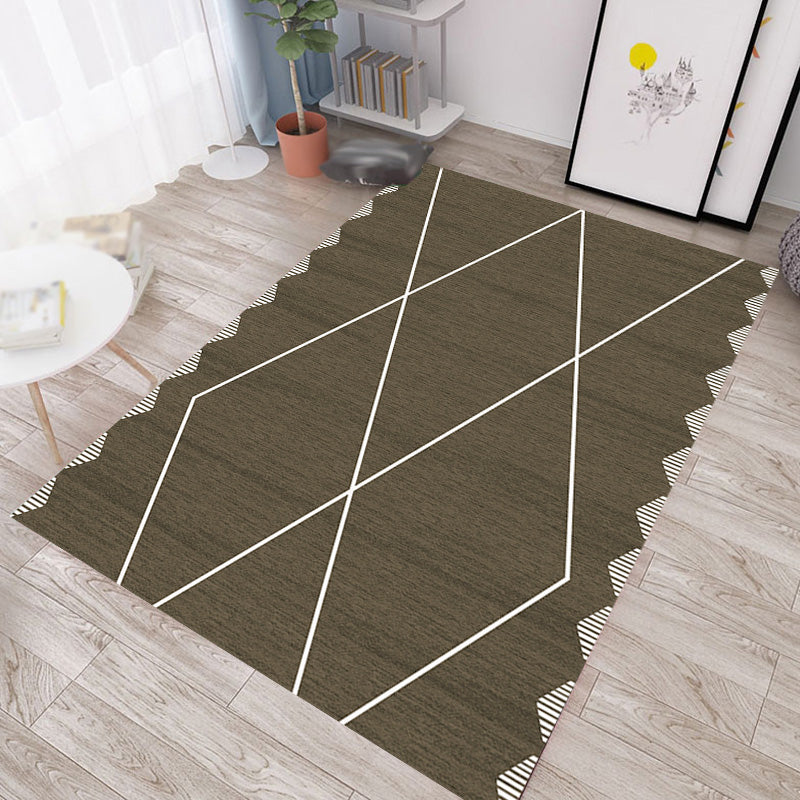 Creative Grey Modernist Rug Polyester Geometric Rug Washable Pet Friendly Non-Slip Carpet for Living Room Clearhalo 'Area Rug' 'Modern' 'Rugs' Rug' 1780427