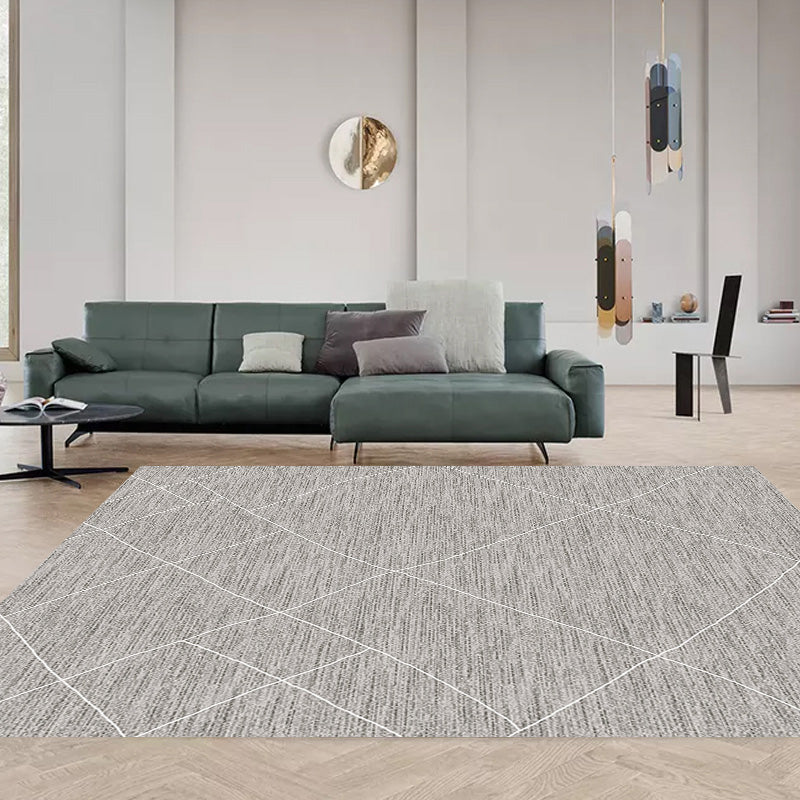 Creative Grey Modernist Rug Polyester Geometric Rug Washable Pet Friendly Non-Slip Carpet for Living Room Light Gray Clearhalo 'Area Rug' 'Modern' 'Rugs' Rug' 1780429