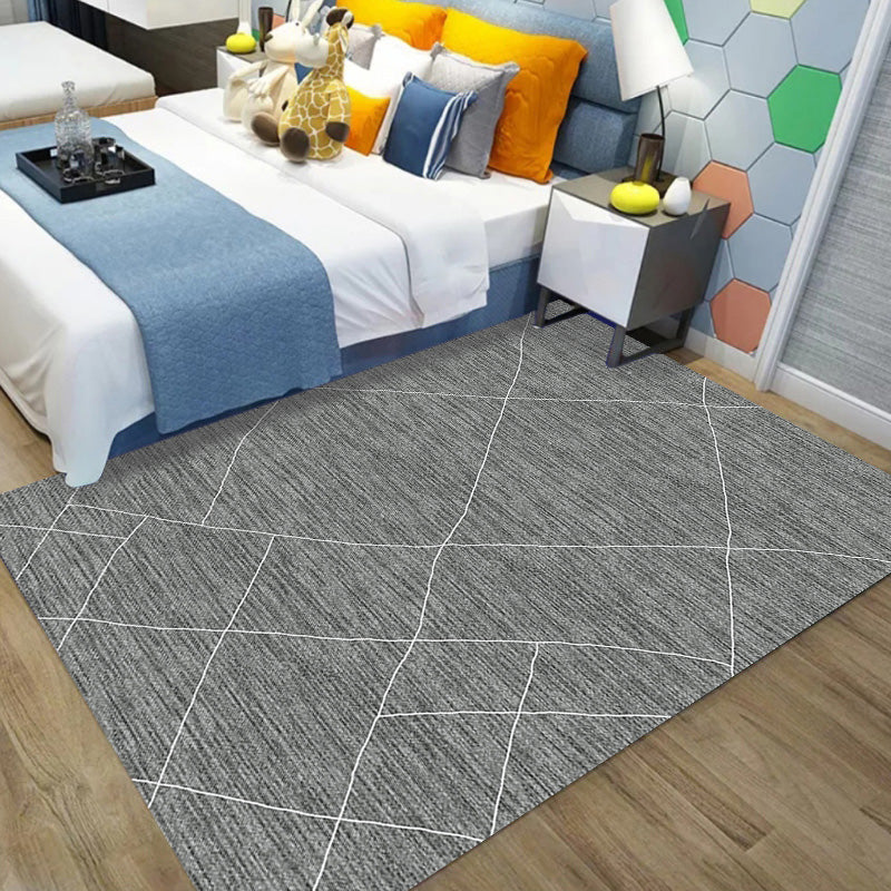 Creative Grey Modernist Rug Polyester Geometric Rug Washable Pet Friendly Non-Slip Carpet for Living Room Grey Clearhalo 'Area Rug' 'Modern' 'Rugs' Rug' 1780432