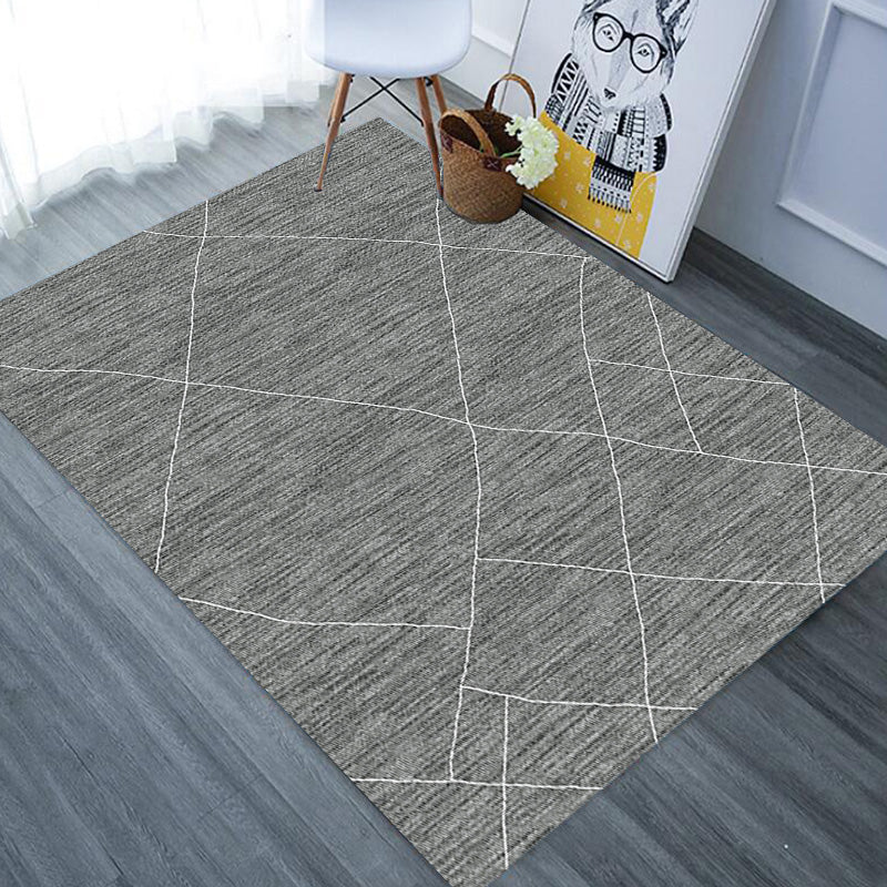 Creative Grey Modernist Rug Polyester Geometric Rug Washable Pet Friendly Non-Slip Carpet for Living Room Clearhalo 'Area Rug' 'Modern' 'Rugs' Rug' 1780433