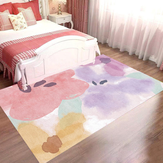 Pink Multicolor Floral Pattern Rug Polyester Contemporary Rug Washable Anti-Slip Pet Friendly Area Rug for Living Room Clearhalo 'Area Rug' 'Modern' 'Rugs' Rug' 1780450