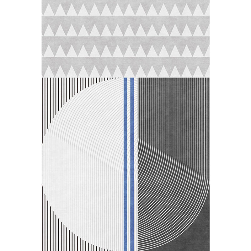 Modernist Geometric Pattern Rug with Stripe Grey Polyester Rug Non-Slip Backing Washable Pet Friendly Carpet for Home Clearhalo 'Area Rug' 'Modern' 'Rugs' Rug' 1780462