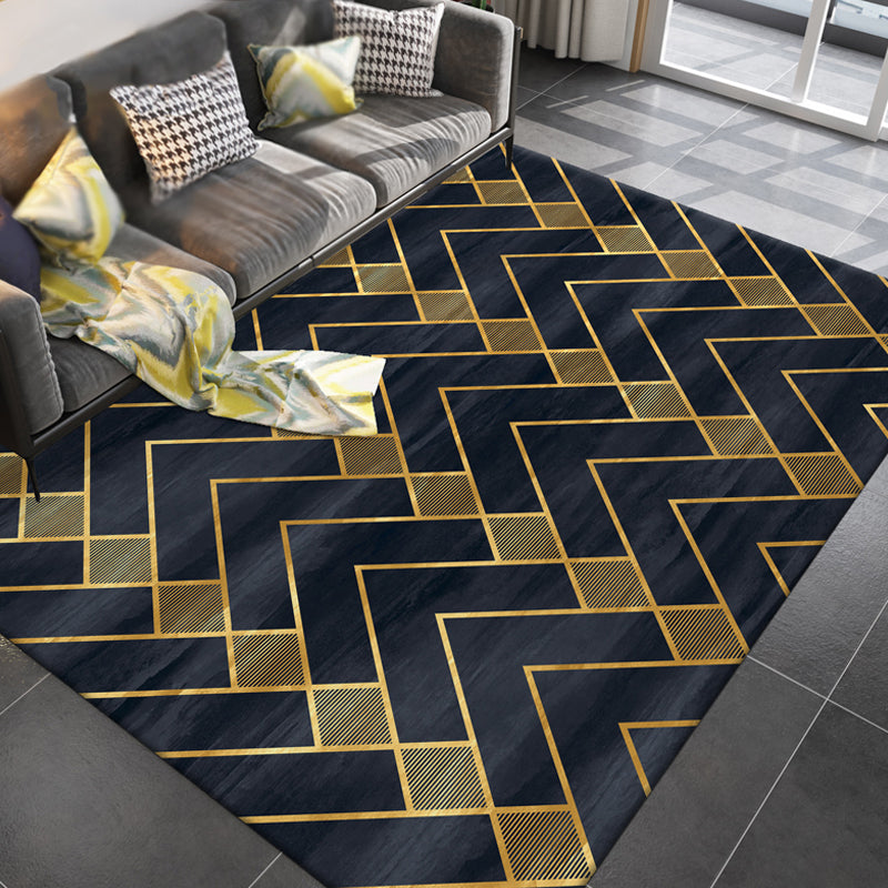 Multicolor Geometric Pattern Rug Polyester Modernism Rug Washable Anti-Slip Pet Friendly Area Rug for Study Black Clearhalo 'Area Rug' 'Modern' 'Rugs' Rug' 1780466