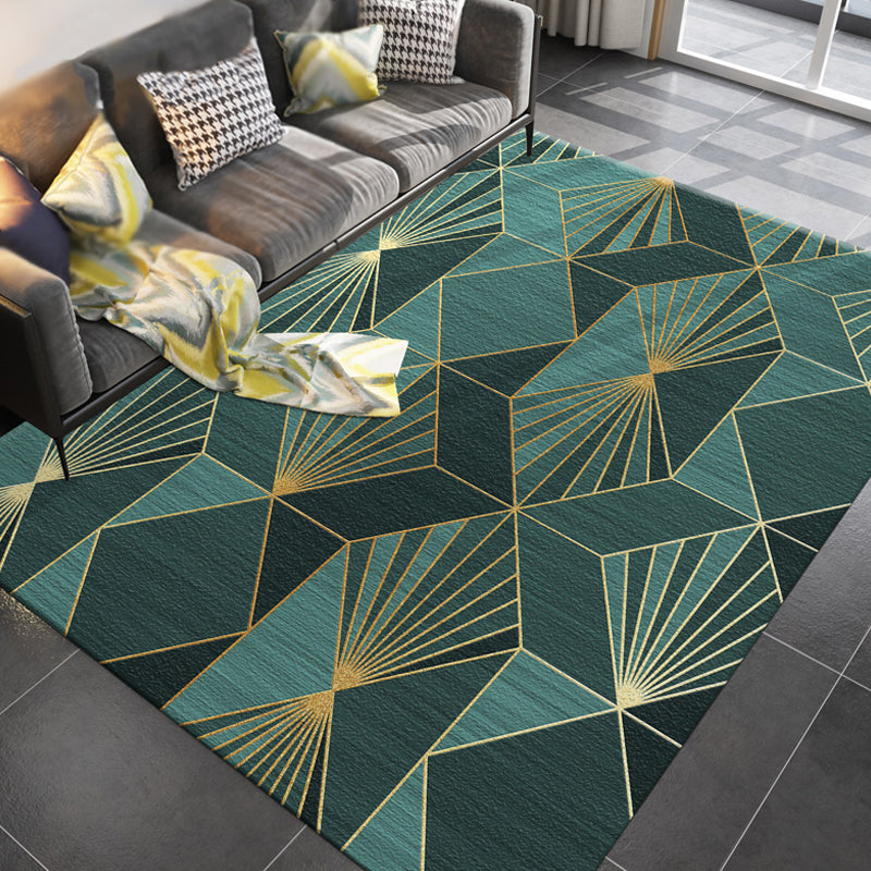 Multicolor Geometric Pattern Rug Polyester Modernism Rug Washable Anti-Slip Pet Friendly Area Rug for Study Green Clearhalo 'Area Rug' 'Modern' 'Rugs' Rug' 1780471