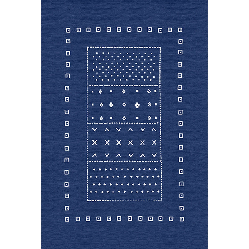 Funky Modernism Rug Blue and Grey Geometric Pattern Rug Pet Friendly Anti-Slip Washable Area Rug for Decoration Clearhalo 'Area Rug' 'Modern' 'Rugs' Rug' 1780475