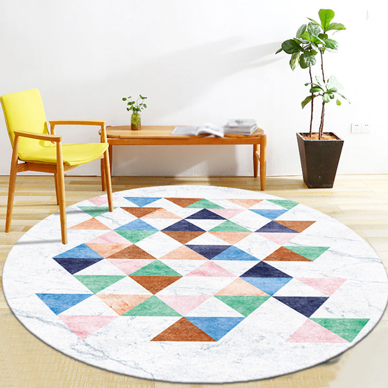 Multicolor Colorblock Geometric Pattern Rug Polyester Modern Rug Washable Anti-Slip Pet Friendly Area Rug for Living Room Red Clearhalo 'Area Rug' 'Modern' 'Rugs' Rug' 1780517