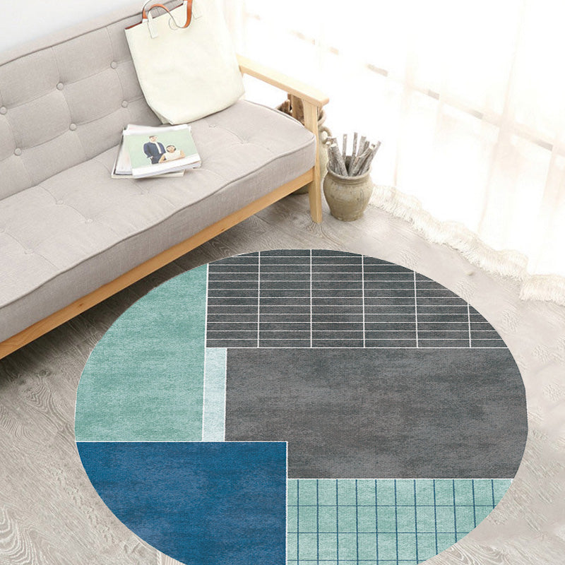 Multicolor Colorblock Geometric Pattern Rug Polyester Modern Rug Washable Anti-Slip Pet Friendly Area Rug for Living Room Grey Clearhalo 'Area Rug' 'Modern' 'Rugs' Rug' 1780528