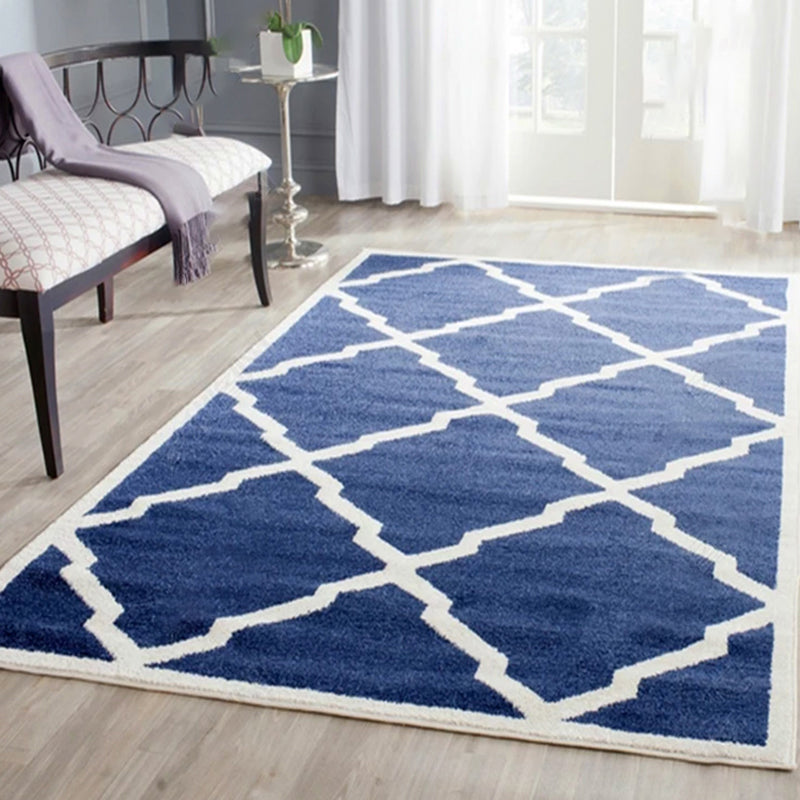 Multicolor Geometric Pattern Rug Polyester Contemporary Rug Washable Anti-Slip Pet Friendly Area Rug for Study Dark Blue Clearhalo 'Area Rug' 'Modern' 'Rugs' Rug' 1780565