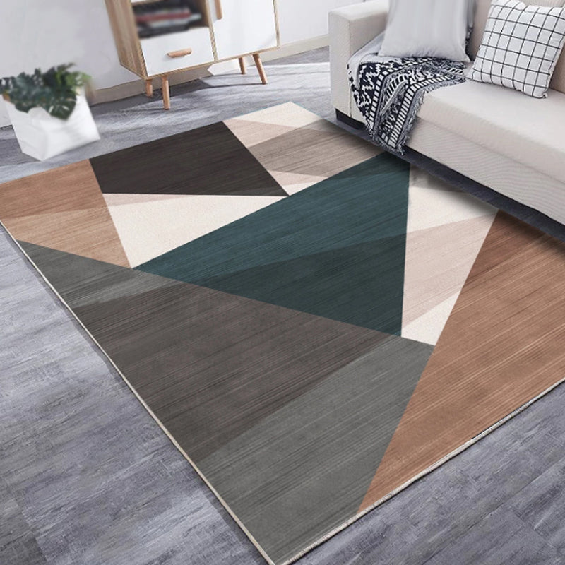 Funky Multicolor Modernist Rug Polyester Geometric Pattern Rug Washable Pet Friendly Non-Slip Carpet for Living Room Brown Clearhalo 'Area Rug' 'Modern' 'Rugs' Rug' 1780625