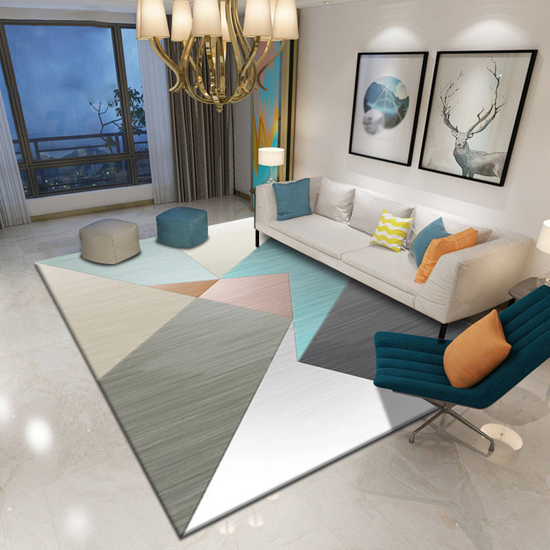 Funky Multicolor Modernist Rug Polyester Geometric Pattern Rug Washable Pet Friendly Non-Slip Carpet for Living Room White Clearhalo 'Area Rug' 'Modern' 'Rugs' Rug' 1780627