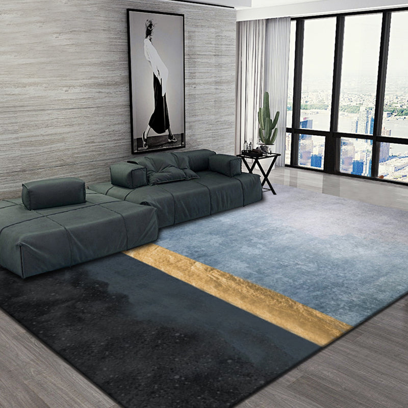 Modernist Colorblock Rug Black Multicolor Polyester Rug Non-Slip Backing Washable Pet Friendly Carpet for Home Blue Clearhalo 'Area Rug' 'Modern' 'Rugs' Rug' 1780674