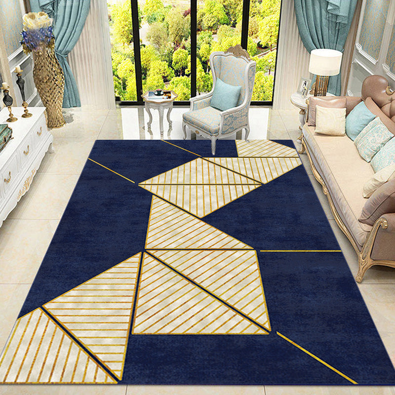 Contemporary Geometric Pattern Rug with Stripe Multicolor Polyester Rug Non-Slip Backing Washable Pet Friendly Carpet for Bedroom Clearhalo 'Area Rug' 'Modern' 'Rugs' Rug' 1780690