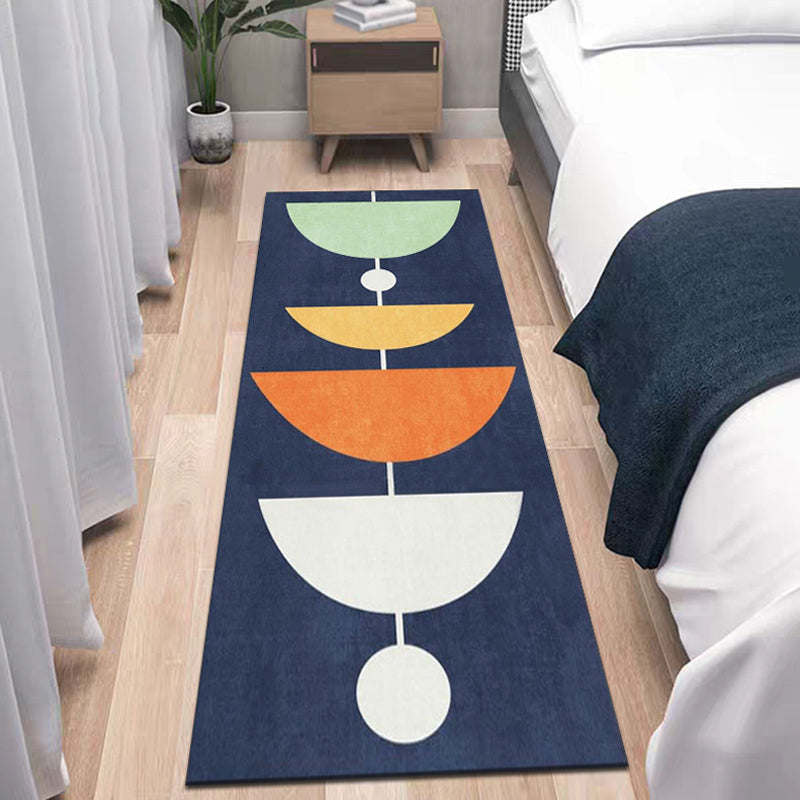 Modernist Geometric Pattern Rug Multicolor Polyester Rug Non-Slip Backing Washable Pet Friendly Carpet for Bedroom Navy Clearhalo 'Area Rug' 'Modern' 'Rugs' Rug' 1780730