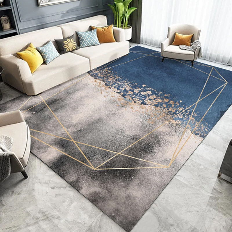 Modernist Watercolor Pattern Rug Multicolor Polyester Rug Non-Slip Backing Washable Pet Friendly Carpet for Home Blue Clearhalo 'Area Rug' 'Modern' 'Rugs' Rug' 1780740