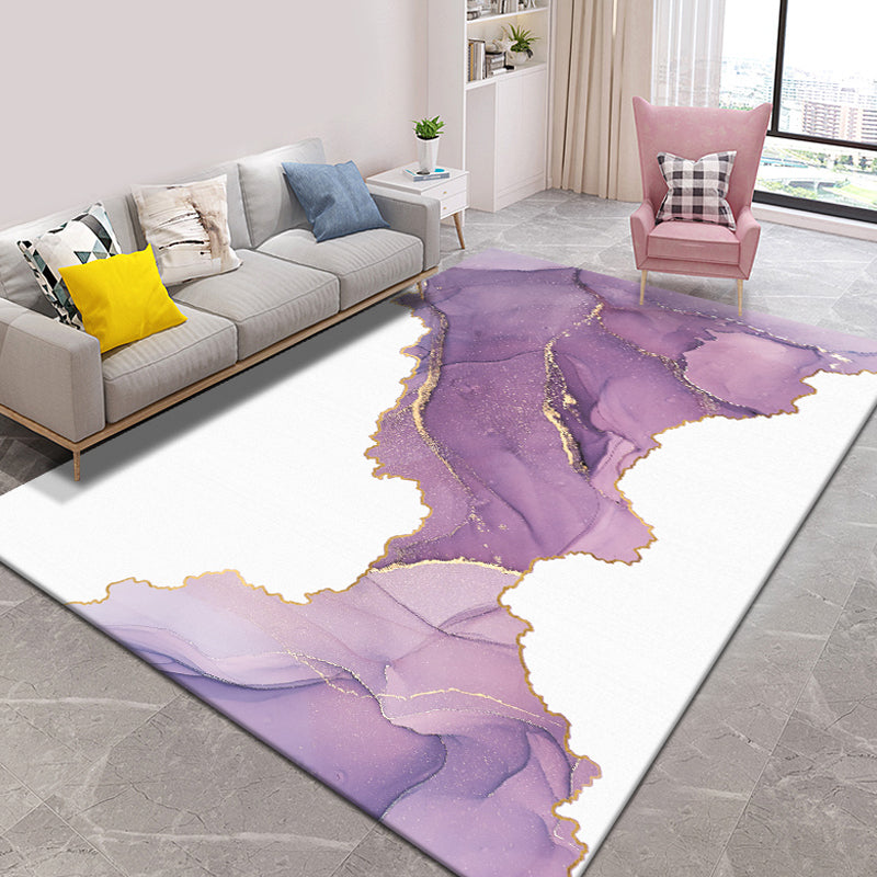 Modernist Watercolor Pattern Rug Multicolor Polyester Rug Non-Slip Backing Washable Pet Friendly Carpet for Home Purple Clearhalo 'Area Rug' 'Modern' 'Rugs' Rug' 1780741