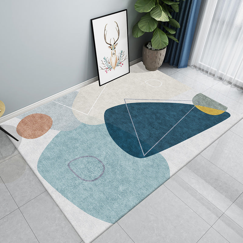 Creative Multicolor Modernist Rug Polyester Colorblock Rug Washable Pet Friendly Non-Slip Carpet for Living Room Dark Blue 3'11" x 5'3" Clearhalo 'Area Rug' 'Modern' 'Rugs' Rug' 1780860