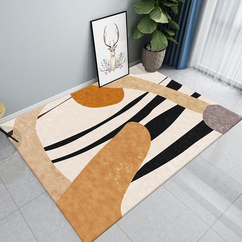 Creative Multicolor Modernist Rug Polyester Colorblock Rug Washable Pet Friendly Non-Slip Carpet for Living Room Yellow-Red 3'11" x 5'3" Clearhalo 'Area Rug' 'Modern' 'Rugs' Rug' 1780864