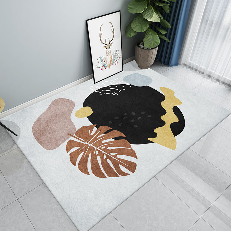 Creative Multicolor Modernist Rug Polyester Colorblock Rug Washable Pet Friendly Non-Slip Carpet for Living Room Black 3'11" x 5'3" Clearhalo 'Area Rug' 'Modern' 'Rugs' Rug' 1780867