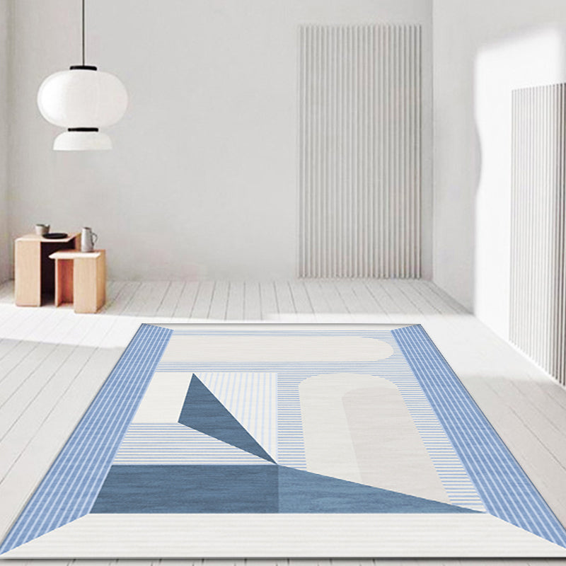 Stylish Modernism Rug Striped Pattern Rug Pet Friendly Anti-Slip Washable Area Rug for Decoration Light Blue Clearhalo 'Area Rug' 'Modern' 'Rugs' Rug' 1780899