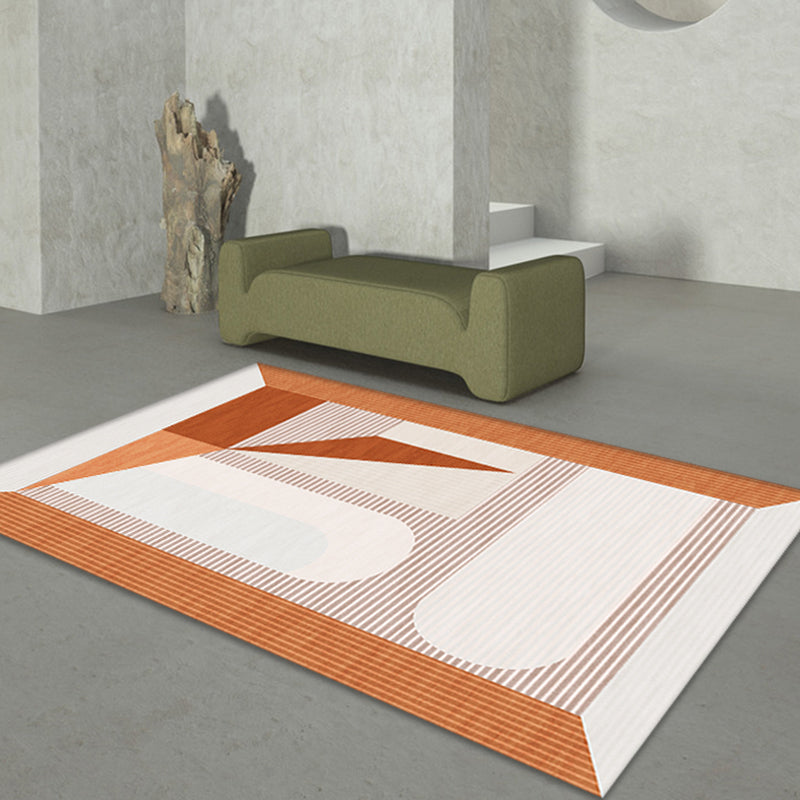 Stylish Modernism Rug Striped Pattern Rug Pet Friendly Anti-Slip Washable Area Rug for Decoration Orange Clearhalo 'Area Rug' 'Modern' 'Rugs' Rug' 1780900