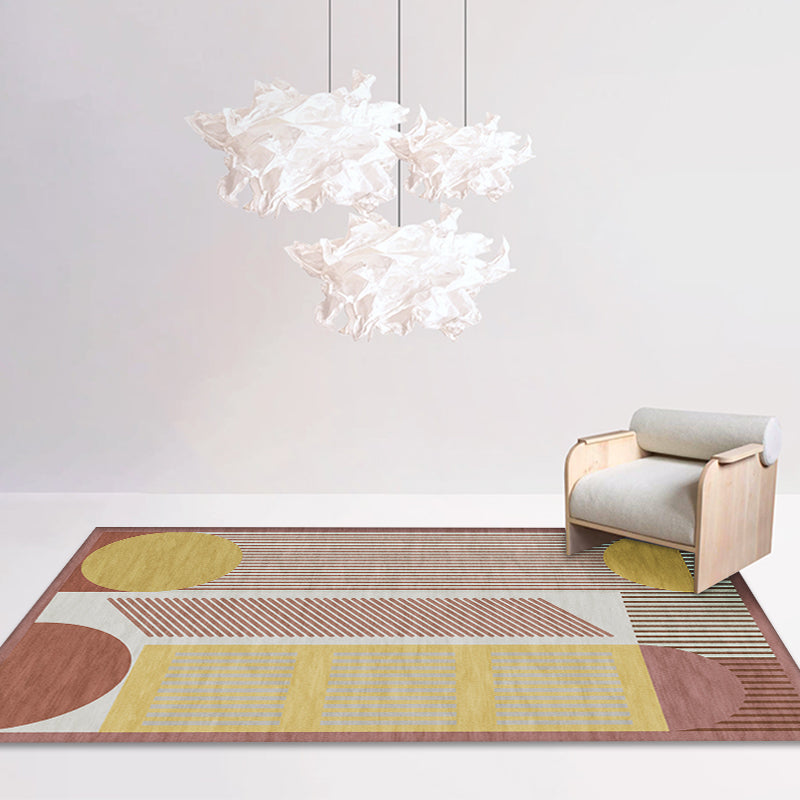 Stylish Modernism Rug Striped Pattern Rug Pet Friendly Anti-Slip Washable Area Rug for Decoration Yellow Clearhalo 'Area Rug' 'Modern' 'Rugs' Rug' 1780902