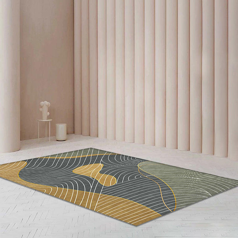 Swirl Striped Pattern Rug Polyester Modern Rug Washable Anti-Slip Pet Friendly Area Rug for Living Room Clearhalo 'Area Rug' 'Modern' 'Rugs' Rug' 1780937