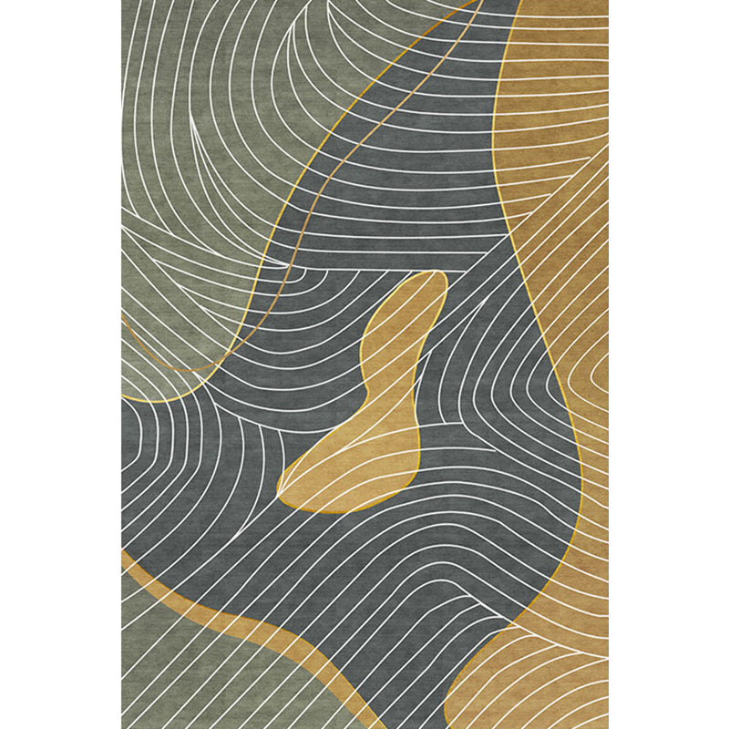 Swirl Striped Pattern Rug Polyester Modern Rug Washable Anti-Slip Pet Friendly Area Rug for Living Room Clearhalo 'Area Rug' 'Modern' 'Rugs' Rug' 1780938