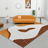 Swirl Striped Pattern Rug Polyester Modern Rug Washable Anti-Slip Pet Friendly Area Rug for Living Room Orange Clearhalo 'Area Rug' 'Modern' 'Rugs' Rug' 1780944