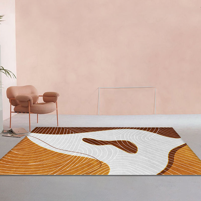 Swirl Striped Pattern Rug Polyester Modern Rug Washable Anti-Slip Pet Friendly Area Rug for Living Room Clearhalo 'Area Rug' 'Modern' 'Rugs' Rug' 1780945