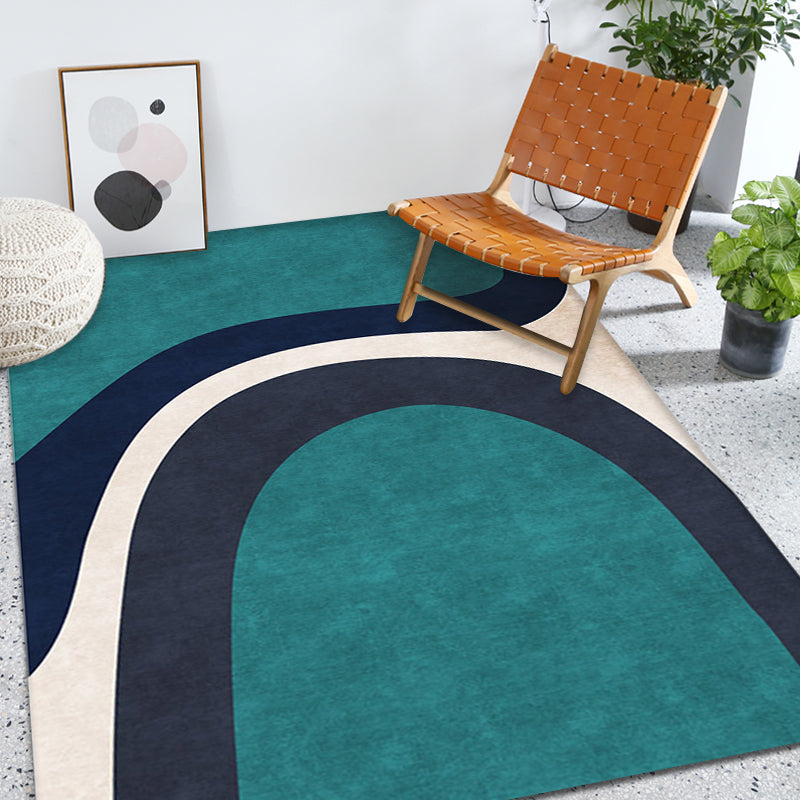 Modern Colorblock Rug Green Polyester Rug Non-Slip Backing Washable Pet Friendly Carpet for Home Clearhalo 'Area Rug' 'Modern' 'Rugs' Rug' 1780977