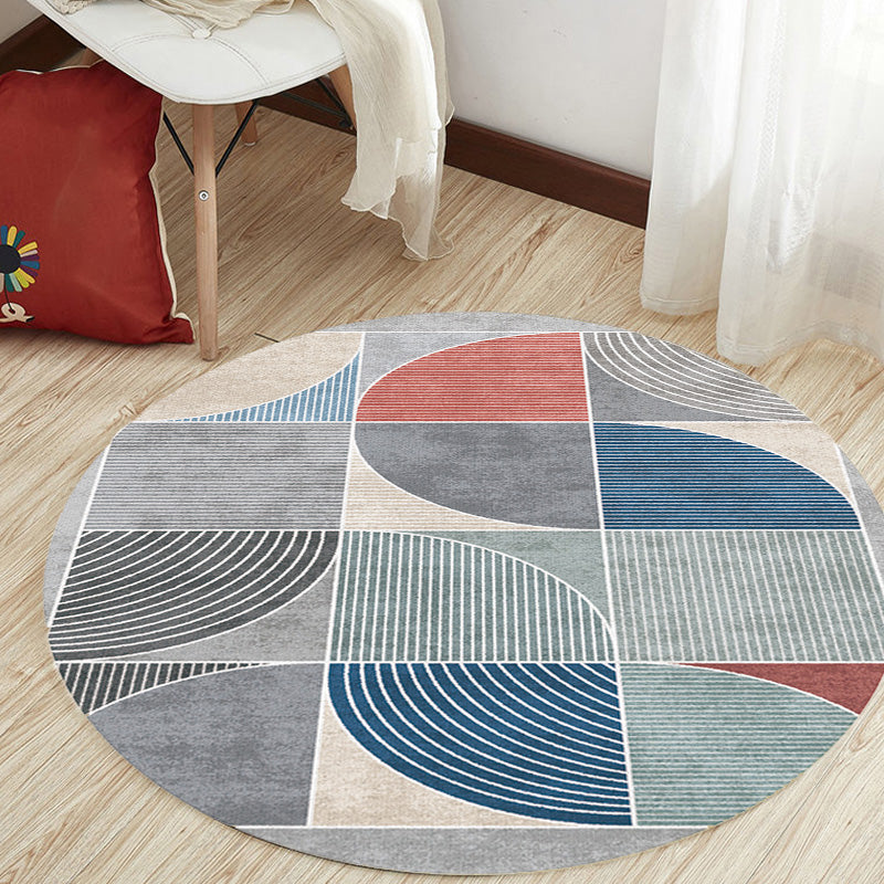 Unique Multicolor Modernist Rug Polyester Geometric and Stripe Pattern Rug Washable Pet Friendly Non-Slip Carpet for Living Room Grey Clearhalo 'Area Rug' 'Modern' 'Rugs' Rug' 1780999