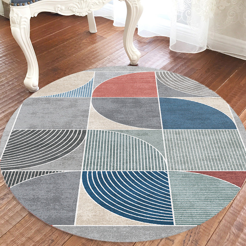 Unique Multicolor Modernist Rug Polyester Geometric and Stripe Pattern Rug Washable Pet Friendly Non-Slip Carpet for Living Room Clearhalo 'Area Rug' 'Modern' 'Rugs' Rug' 1781000